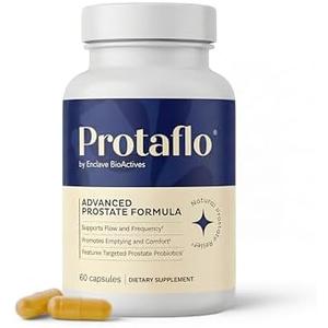 Protaflo Prostate Supplements for Men - Supports Urinary Flow & Bladder Control | Probiotics + Black Walnut, Nettle, Turmeric, Lycopene, Pumpkin Seed, Vitamin D3 & K2, Zinc + Selenium, 60 Caps EXP:01/2028