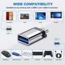 2 x USB C to A Adapter, NexiGo Thunderbolt 3 to USB 3.0 Adapter for MacBook Pro 2021/2020/2019/2018, MacBook Air 2020, iPad Pro 2020, Dell XPS, Samsung Galaxy Note, and More Type C Devices (5Gbps, Silver)