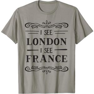 I See London I See France Adult & Youth T-Shirt (Gray, XL)