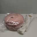 LUE BONA Velvet Vanity Stool for Makeup Room, Modern Ottoman Footrest with Metal Legs, Pink