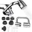 Universal Sink Faucet 1440 Rotatable Faucet Extension, U Shaped Faucet Extender, 2 Spray Modes, Suitable for Kitchen, Bathroom