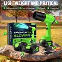 Leaf Blower Cordless, Handheld Leaf Blower with 2 X 4.0Ah Battery and Charger, Snow Blower with 6 Speed Modes, Lightweight Blowers for Lawn Care, Patio, Yard, Blowing Snow, Leaves, Dust-Yellow
