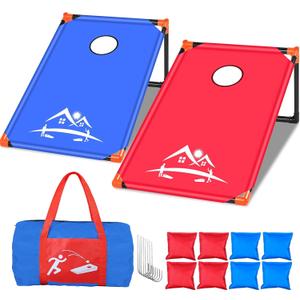 NZQXJXZ 3x2 ft Cornhole Board Set with 8 Bean Bags and Carrying Bag, Outdoor Toss Game Set for Kids and Adults, Portable Corn Hole Sets for Beach Lawn Backyard