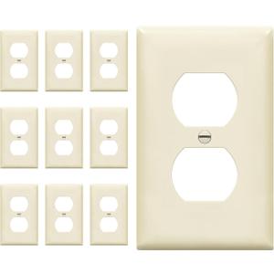 ENERLITES Duplex Receptacle Outlet Wall Plate, Size 1-Gang 4.50" x 2.76", Unbreakable Polycarbonate Thermoplastic, UL Listed, 8821-LA-10PCS, Light Almond (10 Pack) ENERLITES Duplex Receptacle Outlet Wall Plate, Size 1-Gang 4.50" x 2.76", Unbreakable Polycarbonate Thermoplastic, UL Listed, 8821-LA-10PCS, Light Almond (10 Pack)