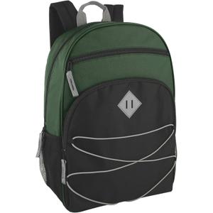 Summit Ridge Boys and Girls School Backpacks with Bungee Cord Front | 17 Multi Pocket Backpack for Kids, Teens, Adults, Travel (Green/Black)