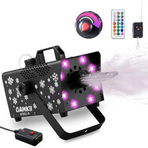 800W Snow Machine, Speed Control Snow Maker with 8 LED Lights & 13 Lighting Color & 4 Lighting Mode, Snowflake Making Machine for Outdoor Backyard Christmas Wedding Party and Stage