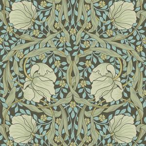 VEELIKE Dark Olive Pimpernel Floral Peel and Stick Wallpaper Vintage William Morris Wallpaper for Bedroom Living Room 17.7''x354'' Self Adhesive Contact Paper for Cabinets Moody Wall Paper Removable