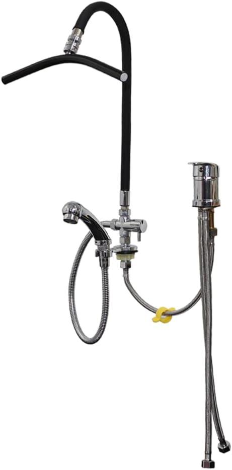 Hair Washing Equipment with Faucet for Baber Shop, Hair Salon Tools for Waterfall Outlet, Shampoo Bowl Accessories, Scalp MassagAdjustable and Flexible, Black