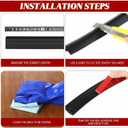 10ft Carpet Floor Transition Strips, Self-Adhesive Carpet to Tile Transition Edge Triings for Doors/Wood Floors, Coverage Height up to 5mm (Black)