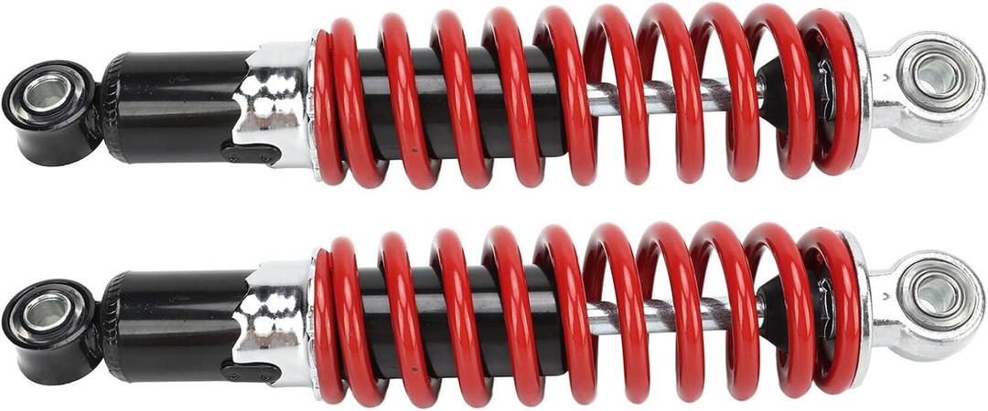 Motorcycle Shock Absorbers, 2Pcs 250mm Hole Center Distance Air Shock Absorbers with Spring, 5 Gears Adjustable Spring Suspension Dampers for Dirt Pit Bike ATV