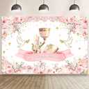 MEHOFOND 7x5ft Mi Primera Comunin Backdrop for Girl Pink Floral First Holy Communion Photography Background Grail Dove Bible Candle Cross Baptism Decor God Bless Party Photo Studio Props