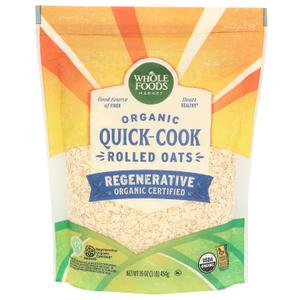 Whole Foods Market, Organic Quick Cook Rolled Oats, 16 Ounce (EXP 10/06/27)