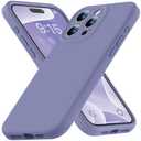 Ktele Compatible with iPhone 15 Pro Max Case, Silicone Upgraded [Camera Protection] [Soft Microfiber Lining] Full Covered Slim Gel Rubber Case for iPhone 15 ProMax 6.7 inch - Lavender Grey