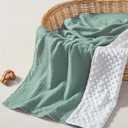 JELLYMONI Muslin Baby Blanket for Newborns, Double-Layer Soothing Raised Dots, Ultra-Soft Lightweight Receiving Blanket 1-Pack, Breathable Nursery Swaddle, 30x40 Inch