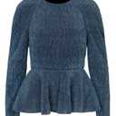 Youtalia Womens Dressy Tops Bell Sleeve Sparkly Peplum Formal Blouses Elegant Evening Shirts
 Size M