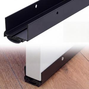 Pushglossy 36" Aluminum U Shaped Door Sweep, Adjustable Weatherstrip, Black