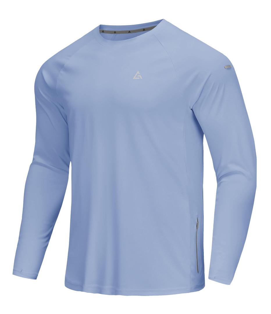 YOVVI Men Swim Shirt (Blue, L)