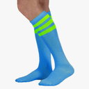 NEON NATION Unisex Knee High Team Tube Socks with Various Colored Stripes- Lightweight and Breathable