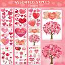 2 x Valentines Day Decorations - Heart Window Clings for Glass | Valentines Decor Indoor Outdoor - Valentine's Day Accessories Party Favors Supplies for Home School Class Office (Red)