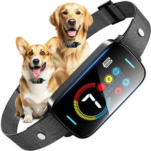 Ultrasonic Smart Bark Collar for Large Medium Small for Dogs Automatic Anti Barking Training Collar Rechargeable Bark Collar with Waterproof Vibration and Beep 7 Sensitivity Black