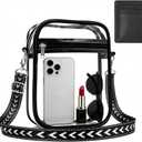 4 x Clear Crossbody Bag w/Slim Pocket Wallet, Waterproof Transparent Bag
