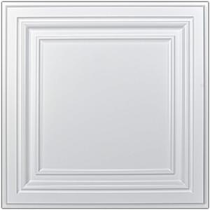 Art3d PVC Ceiling Tiles, 2'x2' Plastic Sheet in White (12-Pack), 24"x24"