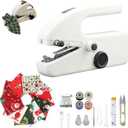 Handheld Sewing Machine with 8 Pieces of New Year's Fabric & 21 Sewing Accessories, Mini Sewing Machine for Beginners, Perfect Sewing Tool for 2026 New Year DIY Gifts, Decor & Clothing Repairs