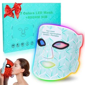Red Light Therapy for Face, 71 Colors LED Face Mask Light Therapy with 850NM Near-infrared, Portable Rechargeable Red Light Therapy Mask Skin Care Device at Home and Travel for Anti-Aging (Green)