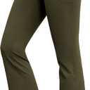 Flare Yoga Pants for Women with Pockets, High Waist Flared Leggings | No Front Seam,Opaque Coverage,Soft Stretch Fabric,Tummy Control,Two Side Pockets for Workouts (Green, L)