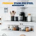 Stainless Steel Shelf, 8.6 x 24 Inches, 2 Pack Wall Mounted