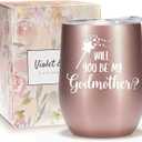 Violet & Gale Godmother Proposal Gifts 12oz Wine Glass Tumbler Will You Be My Godmother New Godparents Announcement Gift Keepsake Coffee Mug