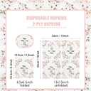 80Pcs Mothers Day Floral Paper Napkins, 2-Ply Disposable Napkins for Mothers Day Decoration, Elegant Pink Flower Design, Party Supplies for Mothers Day Celebration 6.5 x 6.5 Inch