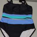 Girls Swimsuit Two Piece Bikini Sets Color-Block Adjustable Straps Bathing Suit with Padded Girls' Swimwear 9-18Y