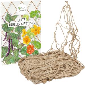 OwnGrown Climbing Plant Support : 70x70in Natural Jute Garden Netting and Garden Trellis  Cucumber Trellis Netting  Green Bean Trellis  Tomato Plant Support  Plant Netting