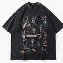 Vamtac Doberman Graphic Tees Oversized Washed Dog T Shirts Vintage Cotton Short Sleeve Summer Top Streetwear, XXL
