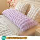 LIFEREVO Fluffy Faux Rabbit Fur Body Pillow Cover, Cozy Light Purple Bubble Shaggy Plush Bed Body Pillowcase with Zipper, Long 20"x54" Fuzzy Furry Pillow Case for Bedroom Home Decoration, Lavender