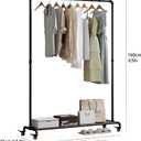 Industrial Pipe Clothing Rack with Wheels,Heavy Duty Rolling Garment Rack,Metal Clothes Rack with Bottom Storage Shelf,Mobile Clothing Rack for Hanging Clothes for Bedroom Laundry Room Boutique
