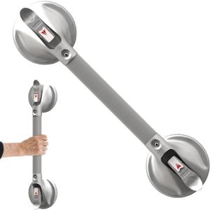 Shower Handle Grab Bars for Bathtubs and Showers, 21 inch Strong Suction Grab Bar, Bathroom Balance Safety Bars Hand Rail for Seniors Elderly Injury, Silver(1 Pack)