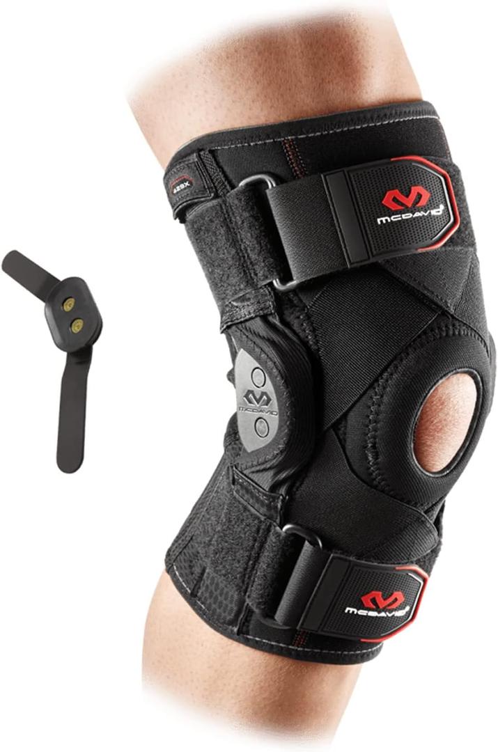 McDavid Hinged Knee Brace for Men and Women, Knee Brace with Side Stabilizers, Knee Compression Sleeves and Stability Straps for ACL, LCL, Arthritis, Tendonitis, MCL, Patella, Left and Right (Medium)