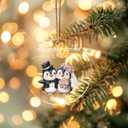 2 x Our First Christmas Married Ornament 2025, Cute Penguin Couple Married 3.54" Acrylic Ornament, First Christmas As Mr and Mrs, Newlywed Gifts for Couples - Bridal Shower, Just Married, Wedding Gifts