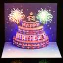 Yinqing 56th Birthday Cards, Light and Music Birthday Cake Happy Birthday Card, 3D Pop Up Birthday Gift Greeting Card for Women Men Wife Husband Mom Dad Friends