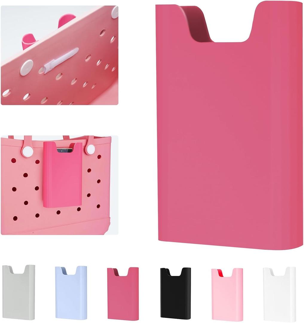 2 x Silicone Phone Holder for Bogg Bags, Attachment for Beach Bags, Phone Holder for Bogg & Similar Beach Bags, Compatible with Most Mobile Phones, Hot Pink