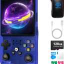 R36MAX Retro Handheld Game Console,128GB Open Source System Support 30+ Emulator Console,4.0 Inch IPS Screen Retro Gaming Console,4000mAh Battery,Portable Video Game Console for Christmas (Blue)