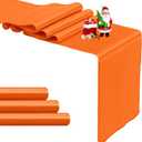 4-Pack Orange Satin Table Runner 12 x 108 Inch Long Bright and Smooth Silk Fabric Table Runner for Wedding Banquet Birthday Party Decoration