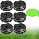 2900719 Weed Wacker Spools for Greenworks 20ft 0.065" 2101602, 2101602A, STBA40B210, 2101602, ST40B410 Replacement Trimmer Spools, 6-Line Spool + 1 Cap (Greenworks 2900719 Spool 6+1)