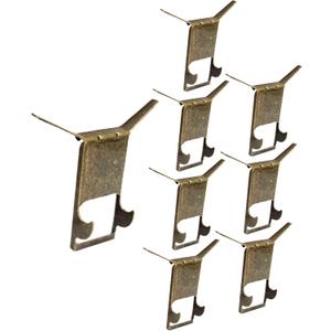 QCAA Steel Brick Hanger, in Antique Brass Color, 8 Pack, Made in Taiwan