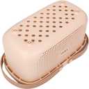 JiatuA Plastic Storage Basket with Handle Portable Shower Caddy Tote Organizer Basket Bin for Bathroom Kitchen Dorm Room Bedroom, Pink, Large