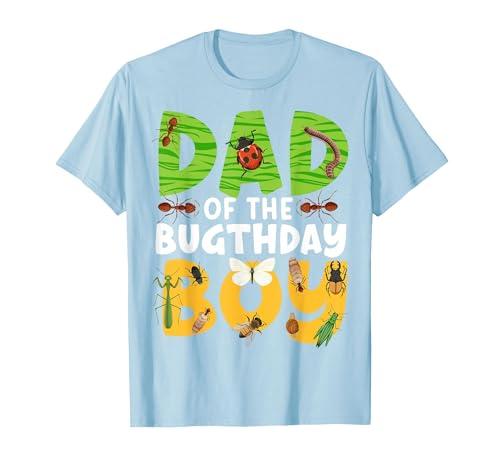 Dad of The Bugthday Boy Bug Themed Birthday Party Insects T-Shirt, Men, Baby Blue,2X Large