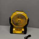 Battery Operated Fan for Dewalt 20V Max Battery, 5.7m/s High Speed Rechargeable Portable Fan with USB Powered & 4 Speed & 2 Light for Camping, Workshop, Garage, Jobsite (Not Included Battery) - Yellow