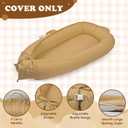 Baby Lounger Cover for Boys and Girls, Khaki 100% Cotton Baby Nest Cover, Breathable Replacement Cover for Infant and Newborn Snuggle Me Lounger, Cover Only